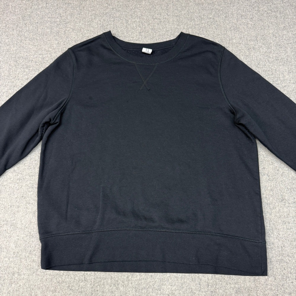 Amazon Essentials Sweatshirt XL Black Cotton Blend Fleece Crew Neck Long Sleeve